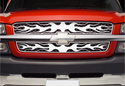 Image is representative of Putco Flaming Inferno Grille.<br/>Due to variations in monitor settings and differences in vehicle models, your specific part number (89192) may vary.