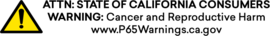 ATTN: State of California Consumers Warning: Cancer and Reproductive Harm. www.P65Warnings.ca.gov