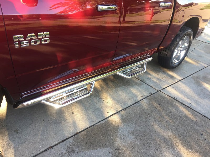 2015-2018 Dodge Ram 1500 N-Fab Podium Step Nerf Bars - N-Fab HPD1584CC-SS